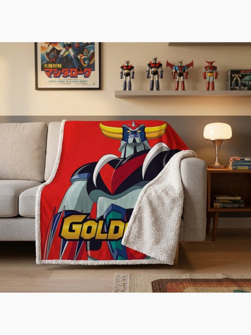 Goldorak couverture polaire reversible 130x170 cm robot noire - Kiabi