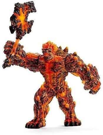 Golem de lave avec arme, schleich 42447 eldrador creature, figurine d'action très durable, dès 7 ans