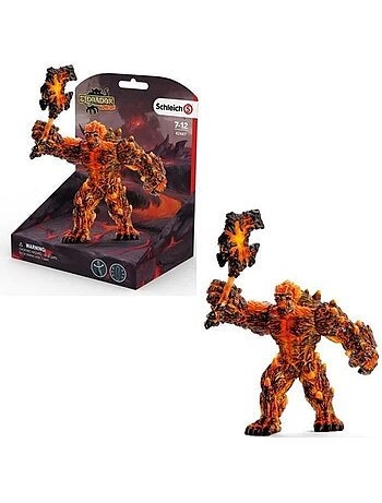 Golem de lave avec arme, schleich 42447 eldrador creature, figurine d'action très durable, dès 7 ans