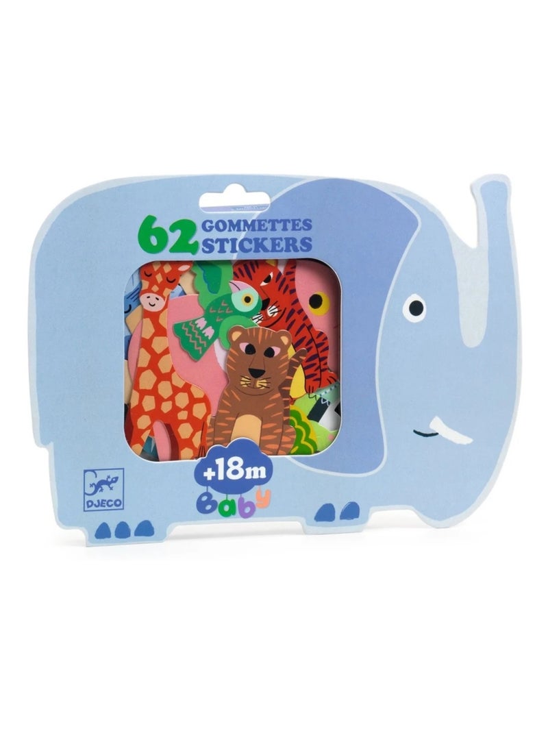 Gommettes Animaux de la savane Multicolore - Kiabi