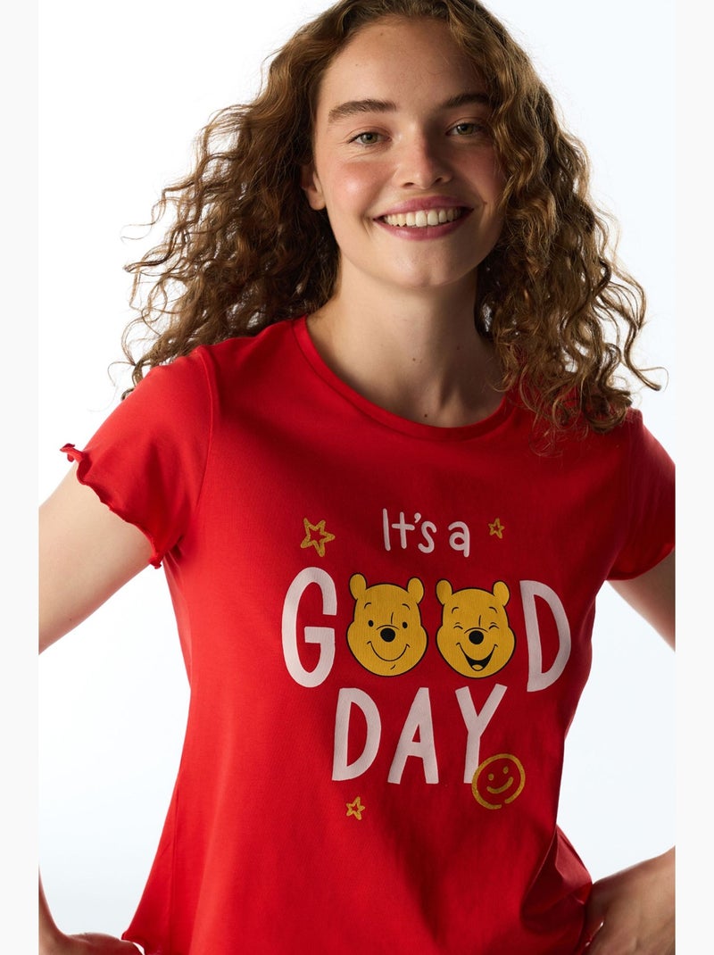 Good day ensemble de pyjama à motif ours, manches courtes penti Blanc Rouge - Kiabi