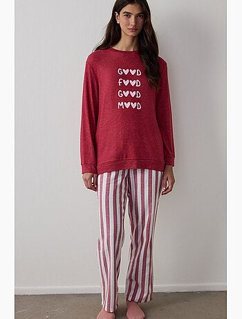 Good mood haut de pyjama sweat à slogan imprimé et effet thermique penti