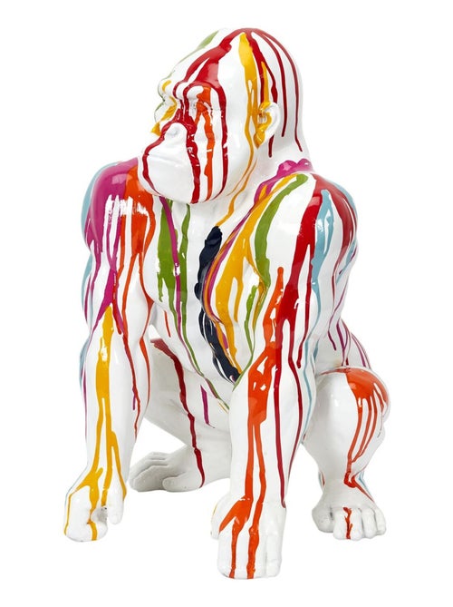 Gorille multi-couleur en polyrésine - Hauteur 46 cm - Kiabi