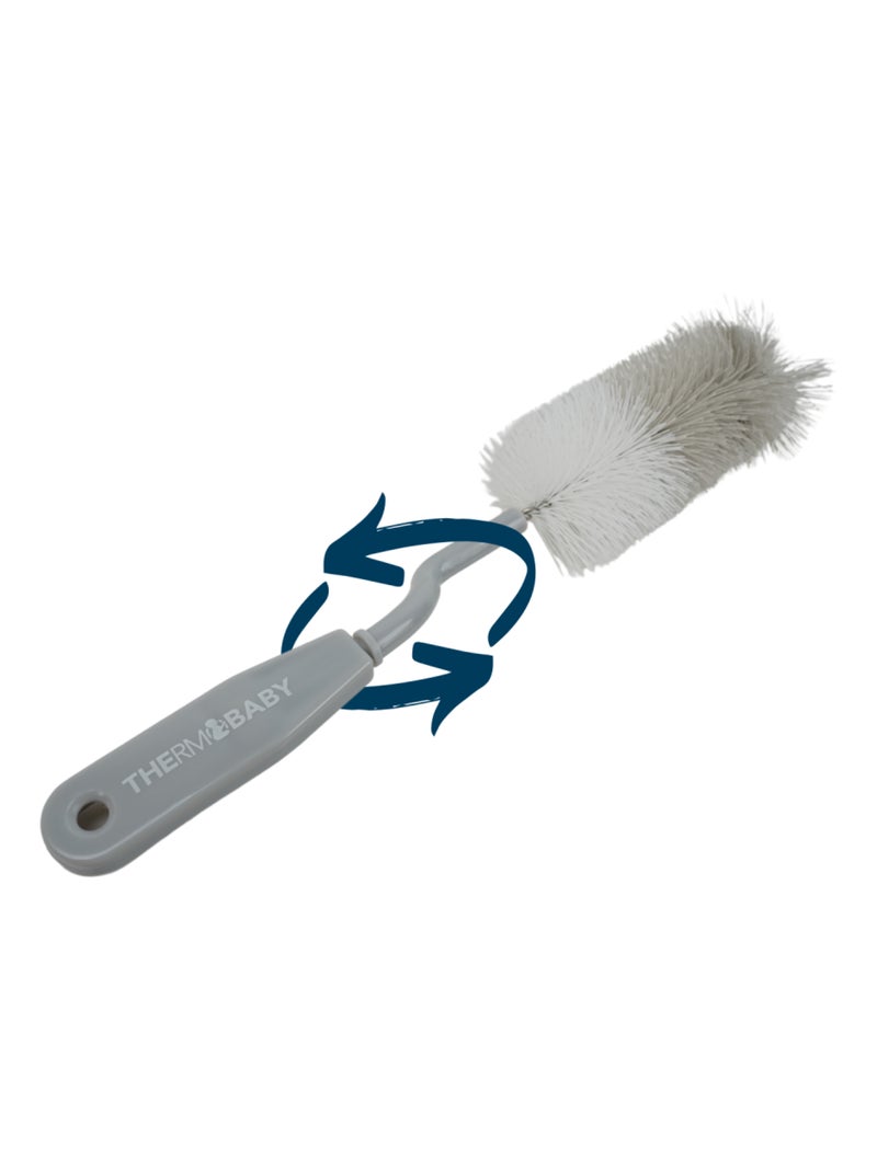 Goupillon rotatif pour biberon + goupillon tétines Gris - Kiabi