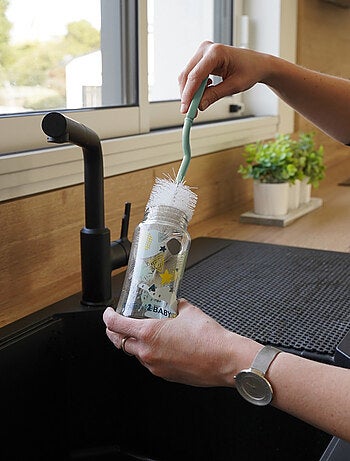 Goupillon rotatif pour biberon + goupillon tétines