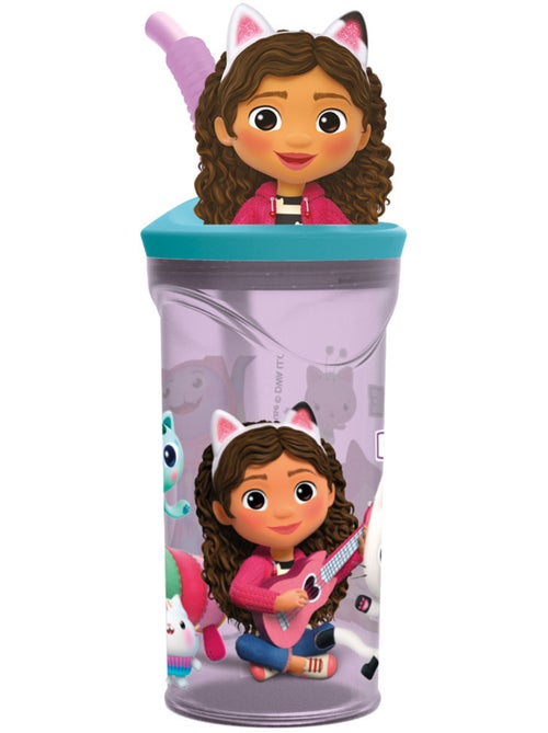 Gourde 3D 360° Gabby et la Maison Magique 360 ml avec paille - Kiabi