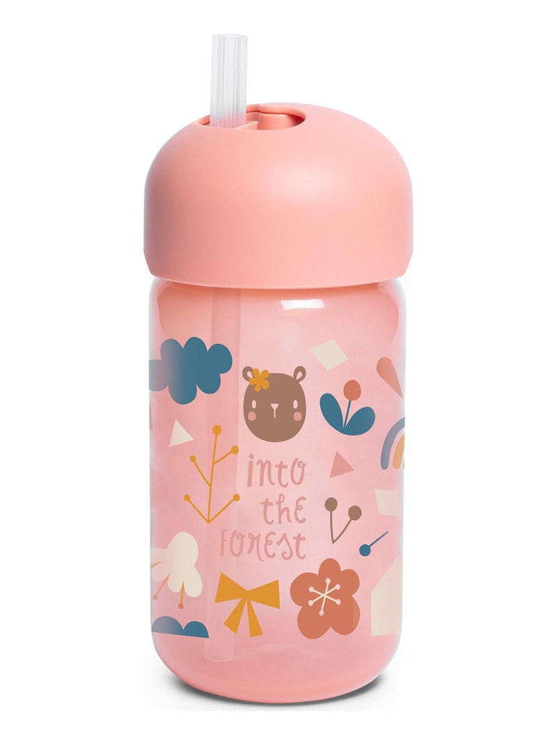 Gourde à paille Into the forest rose (340 ml) Rose - Kiabi