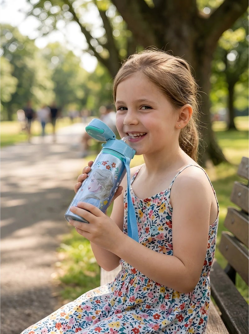 Gourde elsa 600 ml en aluminium avec sangle disney Bleu - Kiabi