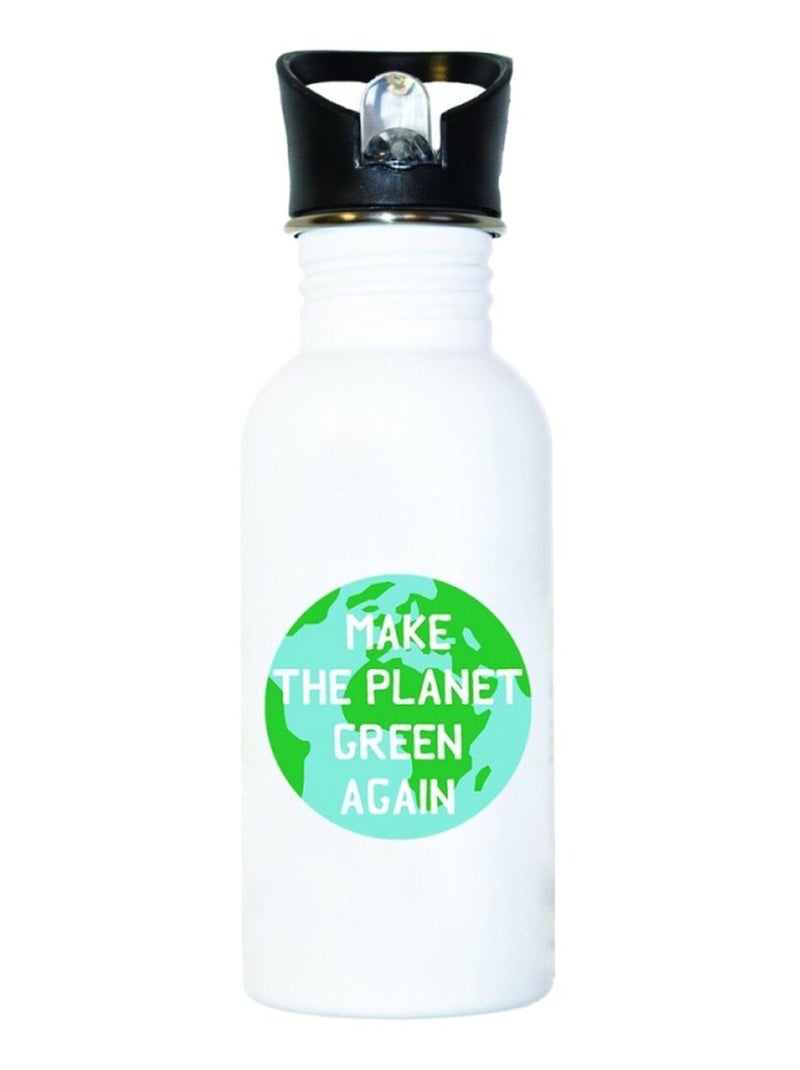 Gourde en Aluminium - MAKE THE PLANET GREEN AGAIN - 500 ml Blanc - Kiabi