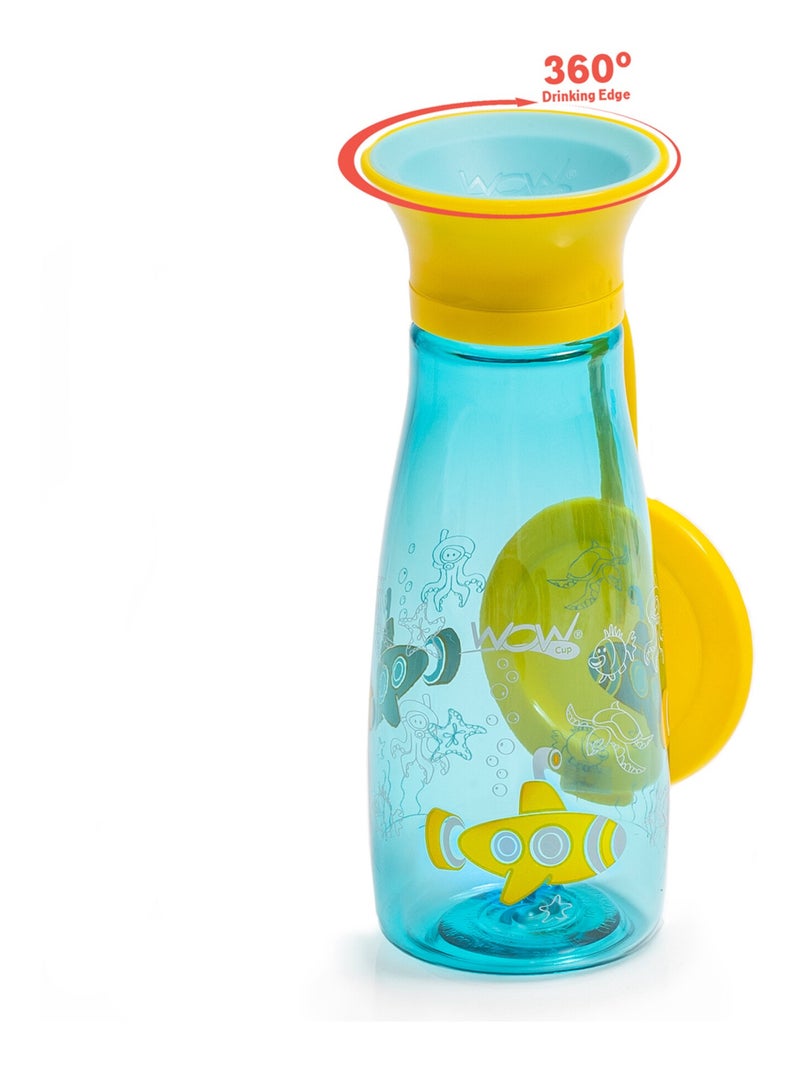 Gourde enfant 360°  - Antifuite et Ergonomique 350 ml Wow Cup Bleu turquoise - Kiabi