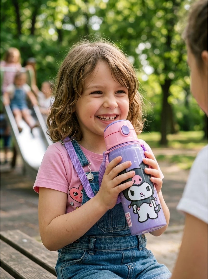Gourde enfant 600 ml avec poignée kuromi sanrio Noir - Kiabi