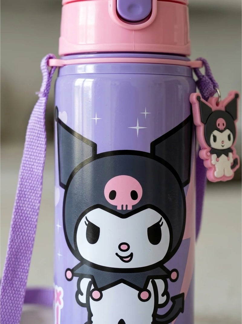 Gourde enfant 600 ml avec poignée kuromi sanrio Noir - Kiabi