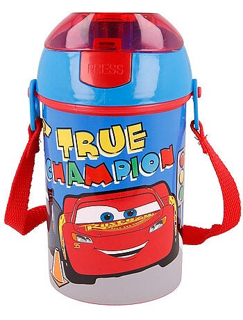 Gourde enfant aluminium 'Cars' Flash McQueen 450 ml – paille intégrée
