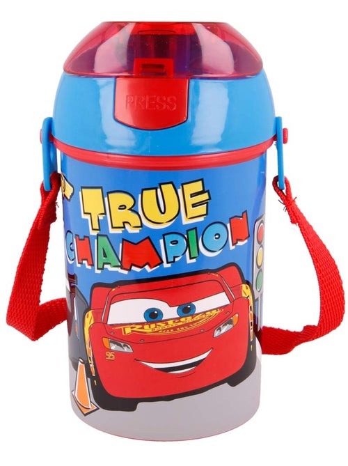 Gourde enfant aluminium 'Cars' Flash McQueen 450 ml – paille intégrée - Kiabi