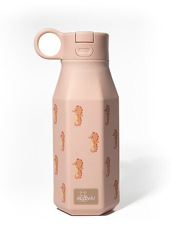 Gourde enfant en silicone mabebi 350 ml – idéale pour l'école et la rentrée - hippocampe
