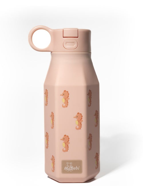 Gourde enfant en silicone mabebi 350 ml – idéale pour l'école et la rentrée - hippocampe - Kiabi