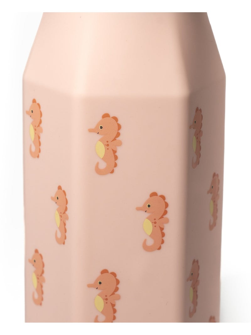 Gourde enfant en silicone mabebi 350 ml – idéale pour l'école et la rentrée - hippocampe Rose - Kiabi