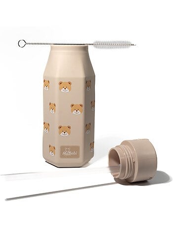 Gourde enfant en silicone mabebi 350 ml – idéale pour l'école et la rentrée - ours