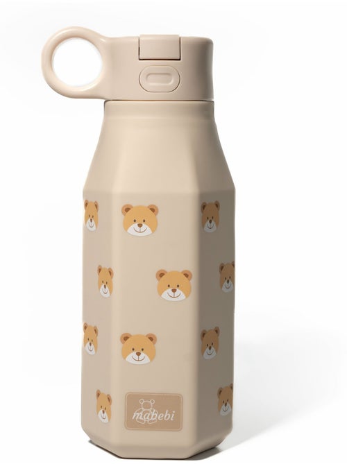 Gourde enfant en silicone mabebi 350 ml – idéale pour l'école et la rentrée - ours - Kiabi