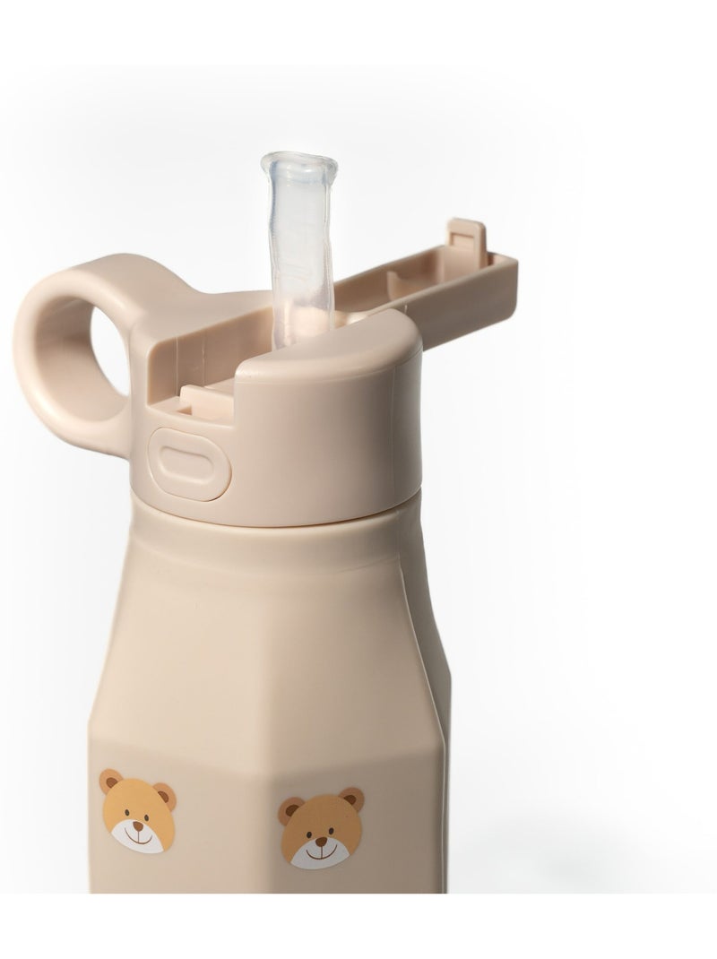 Gourde enfant en silicone mabebi 350 ml – idéale pour l'école et la rentrée - ours Beige - Kiabi