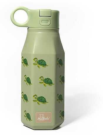 Gourde enfant en silicone mabebi 350 ml – idéale pour l'école et la rentrée - tortue