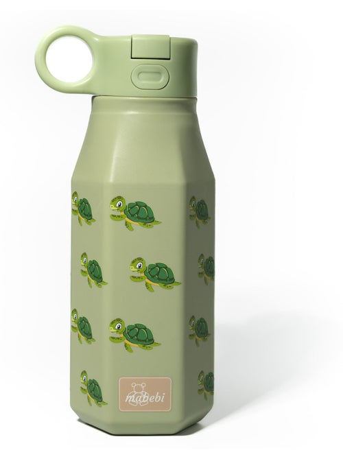 Gourde enfant en silicone mabebi 350 ml – idéale pour l'école et la rentrée - tortue - Kiabi