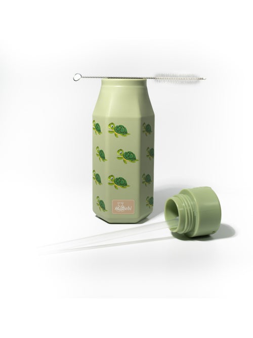 Gourde enfant en silicone mabebi 350 ml – idéale pour l'école et la rentrée - tortue - Kiabi
