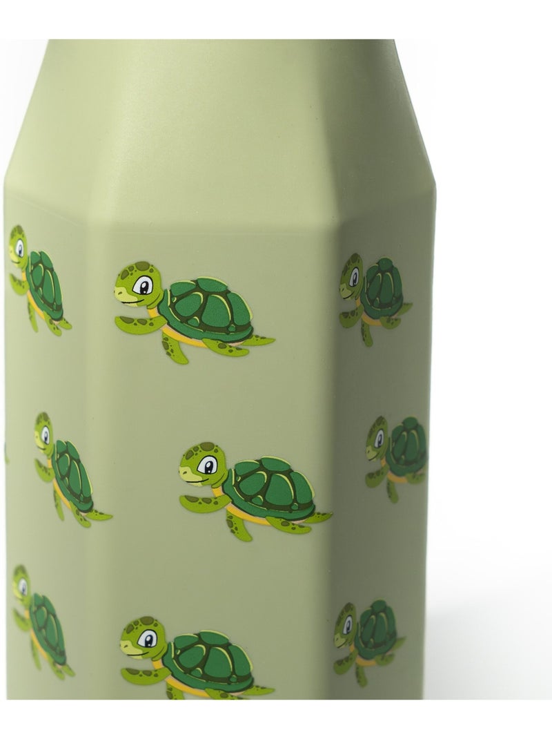 Gourde enfant en silicone mabebi 350 ml – idéale pour l'école et la rentrée - tortue Vert - Kiabi