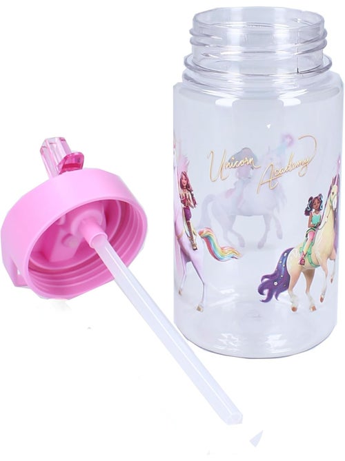 Gourde enfant Unicorn Academy de 450 ml - Paille intégrée et poignée - Kiabi