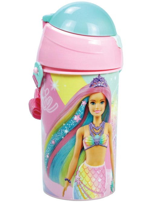 Gourde enfants Barbie Sirène Arc-en-ciel 500 ml PVC – Sangle amovible - Kiabi Gourde enfants Barbie Sirène Arc-en-ciel 500 ml PVC – Sangle amovible - Kiabi
