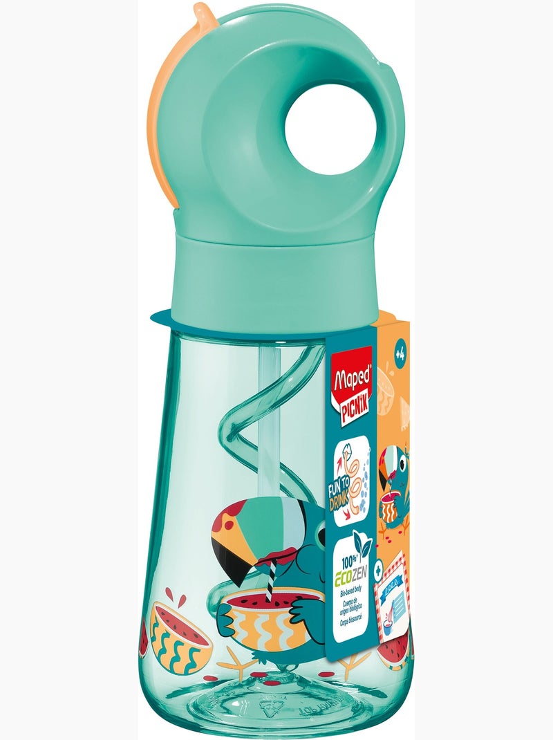Gourde étanche avec paille Bleu turquoise - Kiabi