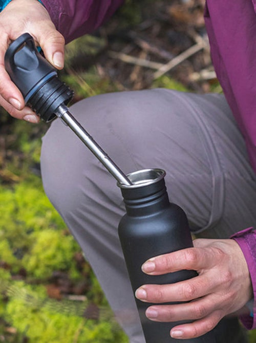 Gourde Inox Classique 800 ml bouchon Sport black - Kiabi