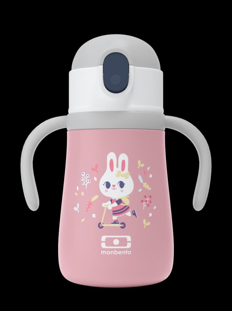 Gourde isotherme enfant évolutive avec paille 360ml 'MB Stram' Rose Lapin Rose clair - Kiabi