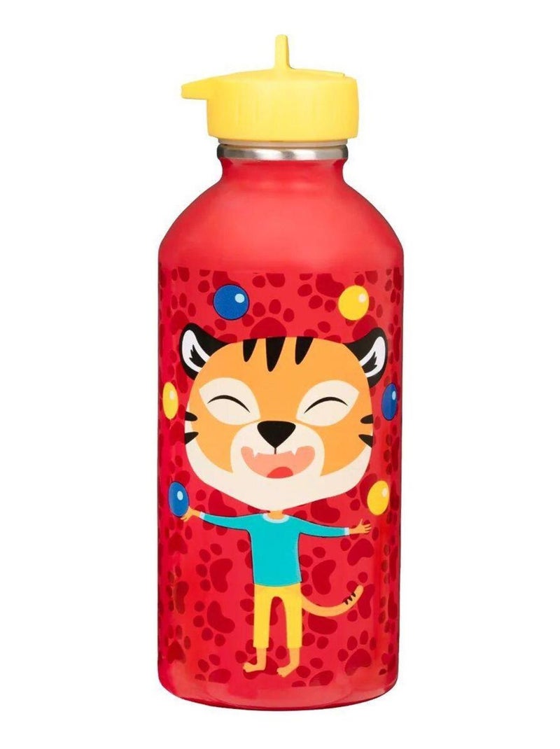 Gourde métal inox Enfant - Tigre Jongleur - Draeger Rouge - Kiabi