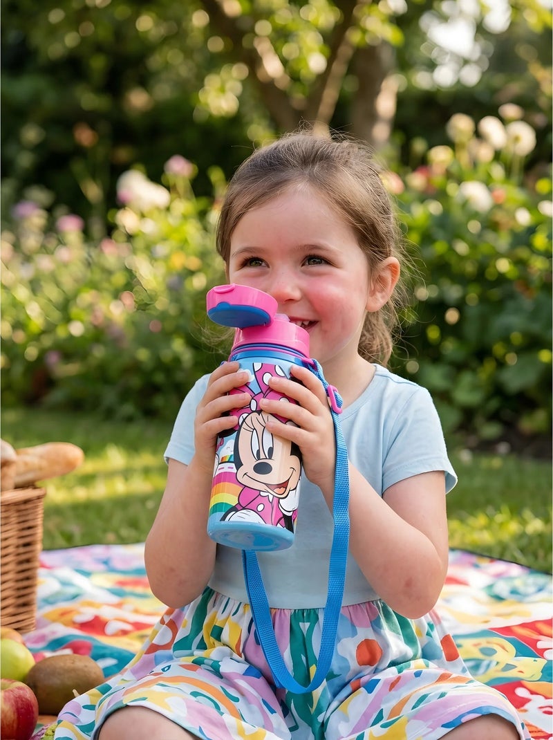 Gourde minnie mouse aluminium 600 ml avec sangle disney Rose - Kiabi