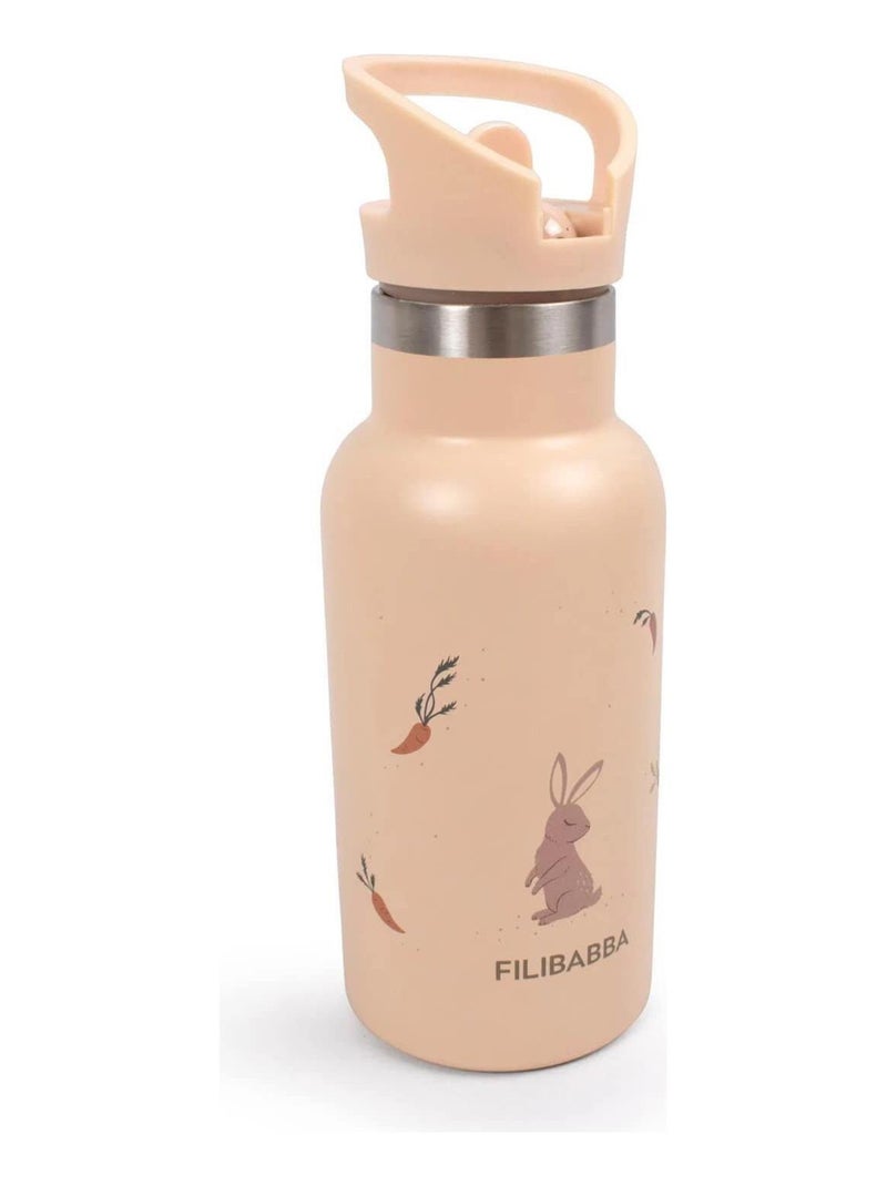Gourde pour enfant en inox isotherme 350 ml, Lapin Filibabba Beige - Kiabi