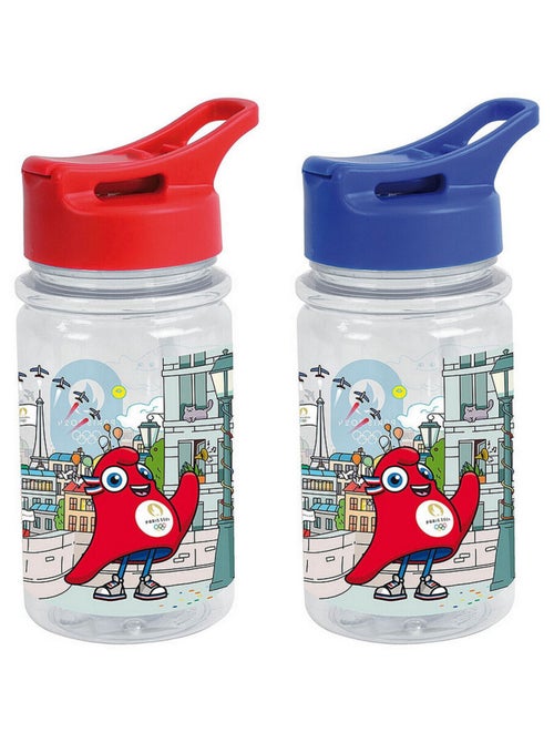 Gourde Transparente avec paille Mascotte Jeux Olympiques 2024 - Kiabi