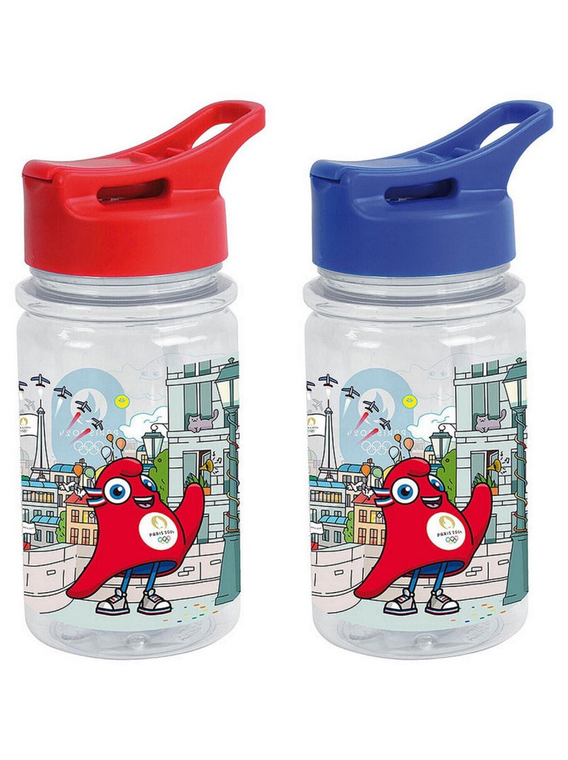 Gourde Transparente avec paille Mascotte Jeux Olympiques 2024 Multicolore - Kiabi