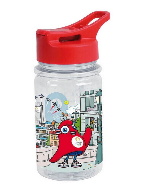 Gourde Transparente avec paille Mascotte Jeux Olympiques 2024 - Kiabi