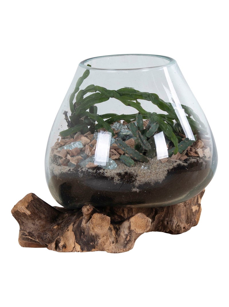 Goutte d'eau de Saint-Marin - Goutte d'eau, teck/verre, nature, h15-20 cm Beige - Kiabi