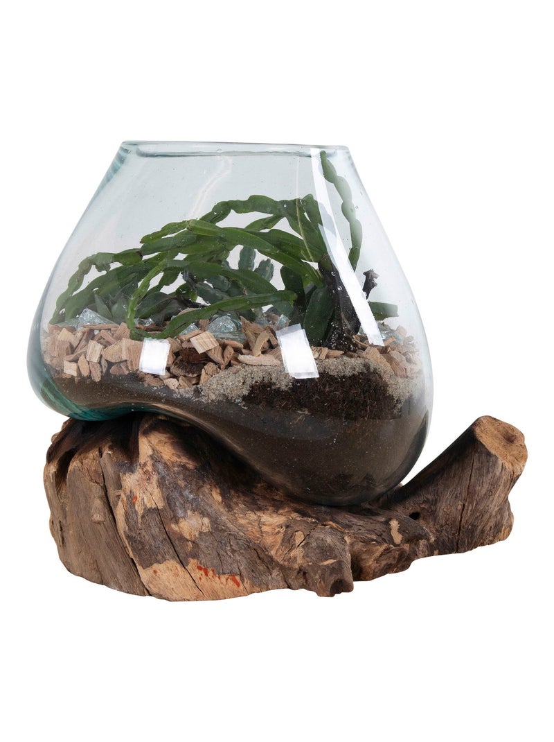 Goutte d'eau de Saint-Marin - Goutte d'eau, teck/verre, nature, h15-20 cm Beige - Kiabi