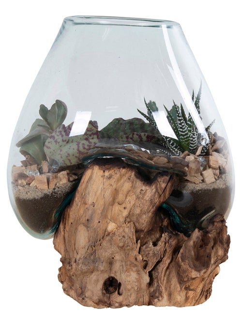 Goutte d'eau de Saint-Marin - Goutte d'eau, teck/verre, nature, h15-20 cm - Kiabi