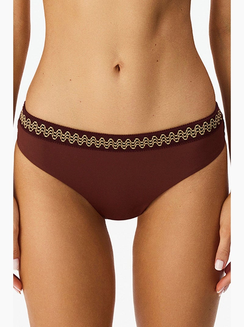 Gracie bas de bikini taille mi-haute penti Rouge bordeaux - Kiabi