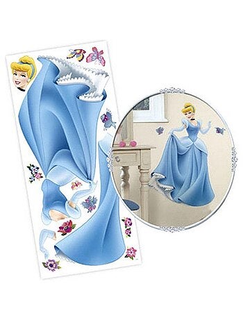 Grand autocollant mural repositionnable Cendrillon