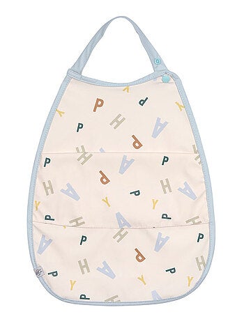 Grand bavoir avec poche Happy Fruits Bleu Clair