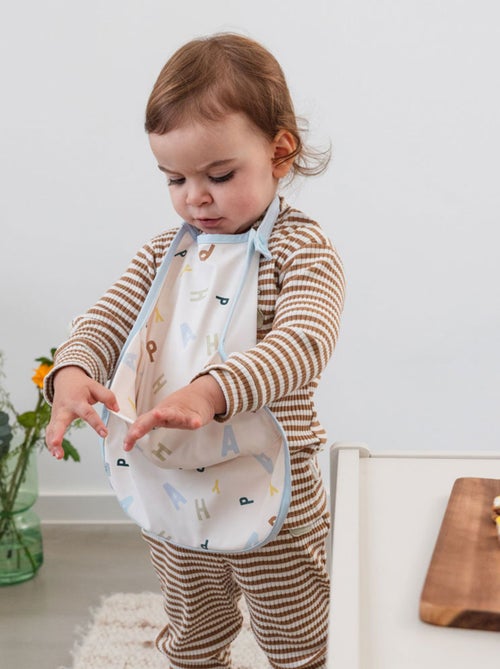 Grand bavoir avec poche Happy Fruits Bleu Clair - Kiabi