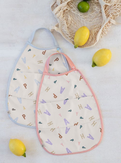 Grand bavoir avec poche Happy Fruits Pêche - Kiabi