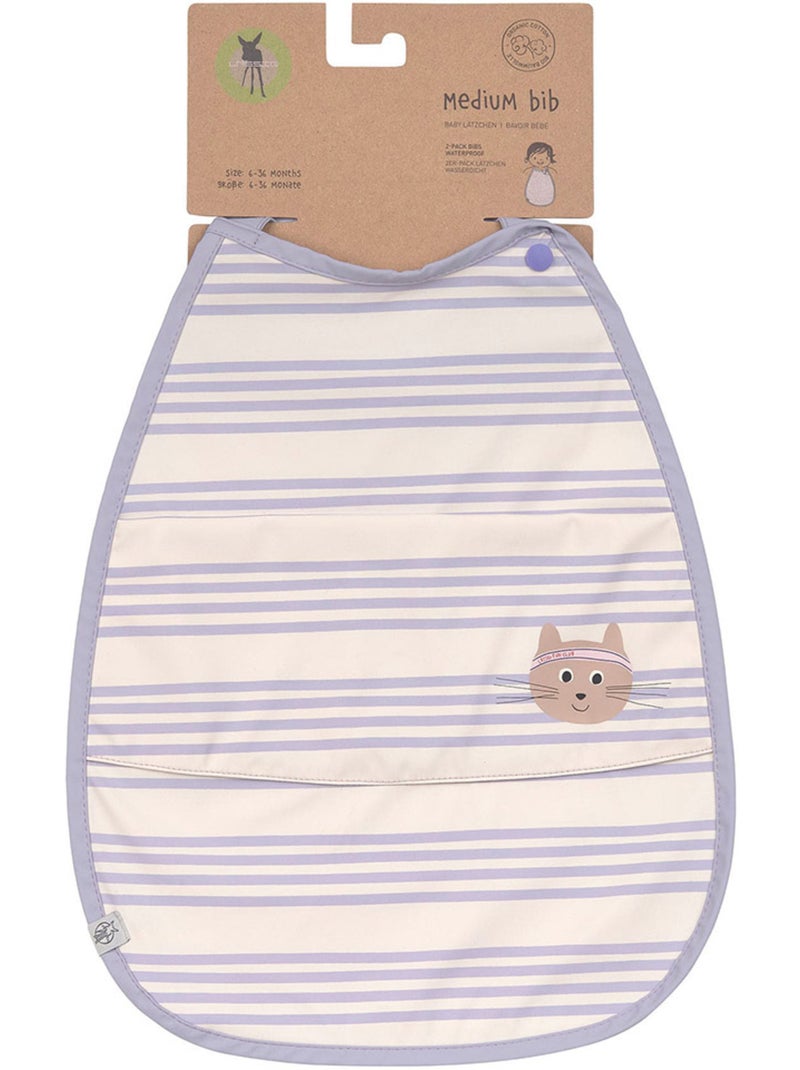 Grand bavoir avec poche Tiny Team Cat Mauve - Kiabi