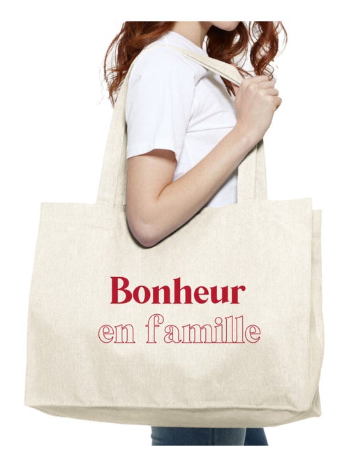 Grand cabas BONHEUR EN FAMILLE - Kiabi Grand cabas BONHEUR EN FAMILLE - Kiabi