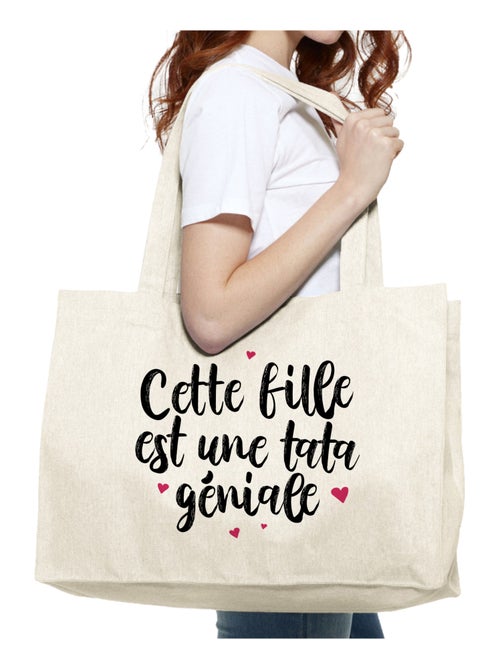 Grand cabas CETTE FILLE EST UNE TATA GÉNIALE - Kiabi